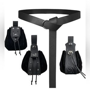 NEW Medieval O Ring Belt and Drawstring Pouch Set